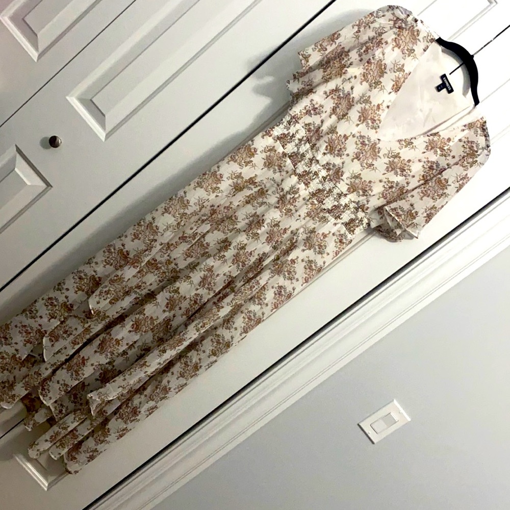 Express white floral long dress